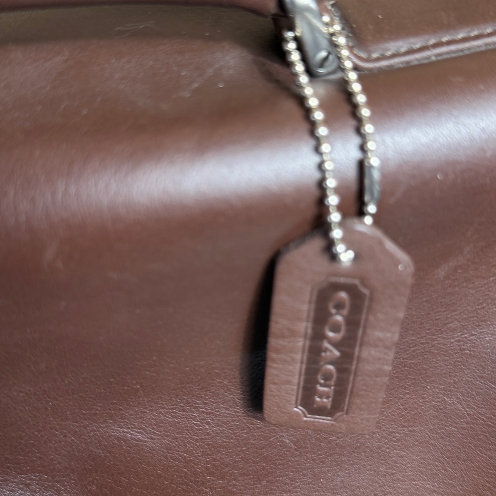 Vintage Coach Brown Leather & Nylon Unisex Briefcase Laptop Messenger Bag - Picture 4 of 16